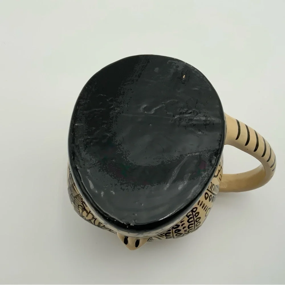 Handmade & Painted Sugar Skull Mug Red Clay Day of the Dead Dia De Los Muertos - Picture 6 of 8